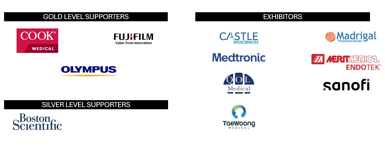 Listing of current course sponsors and exhibitors